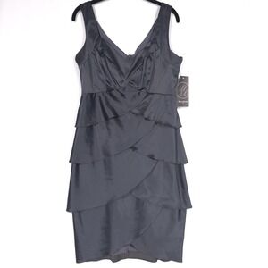NWT Maria Bonita VTG Dress LARGE USA🇺🇸MADE Satin‎ Shutter Pleat Sheath St.6007